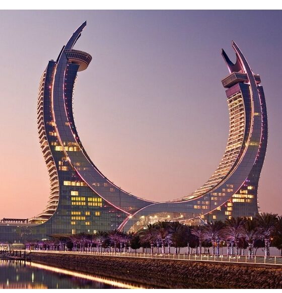The hotel shaped like two gigantic swords