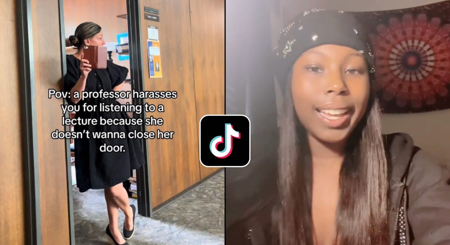 video exposes professor's aggressive behavior towards student for listening to lecture openly